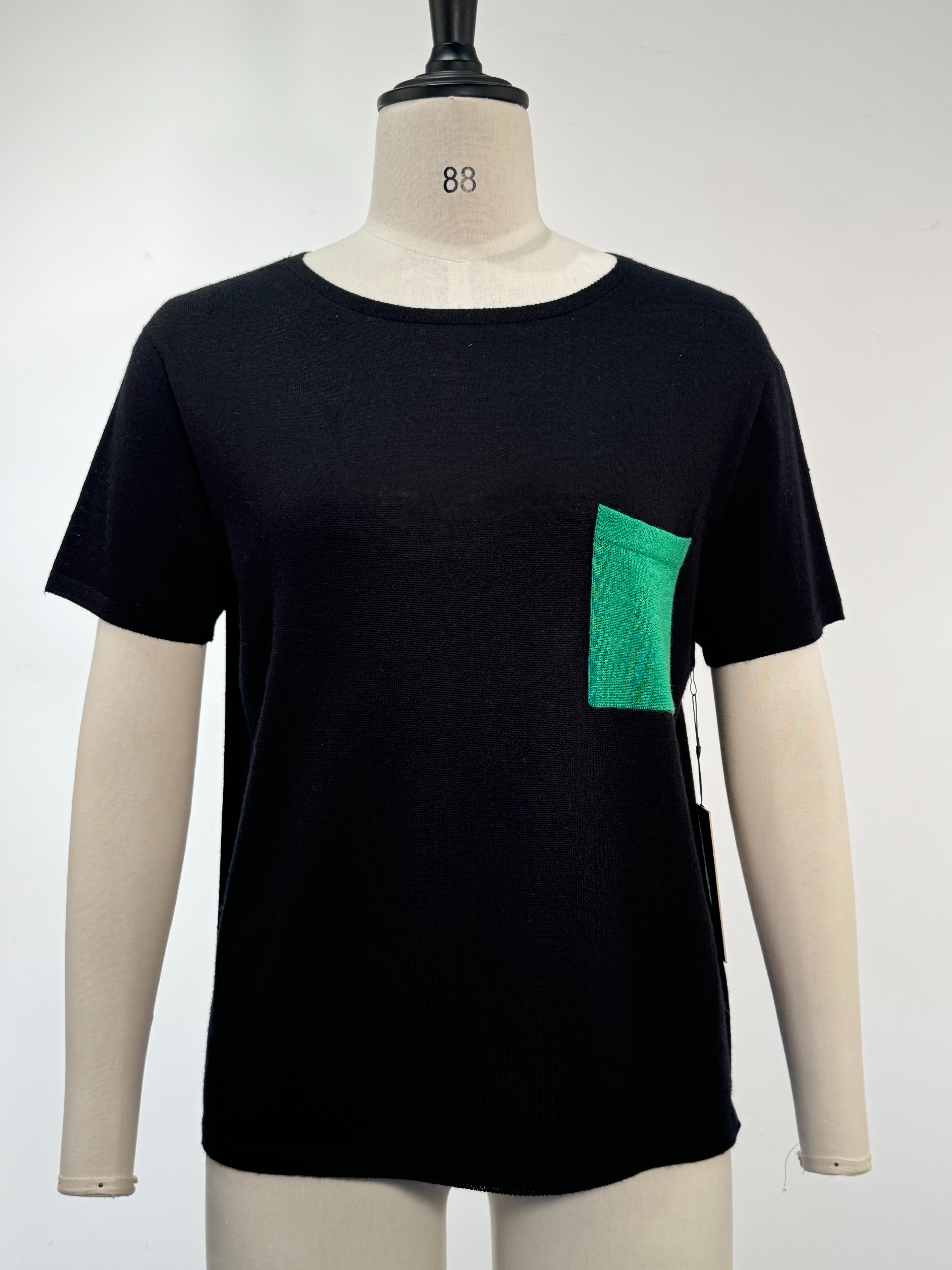 Wool and Silk Blend Seamless Short-Sleeve Top