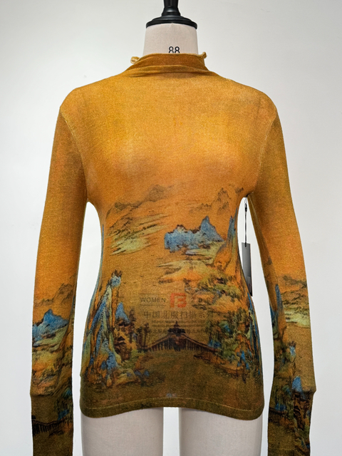 Ultra-Soft Wool Digital Print Design Pullover