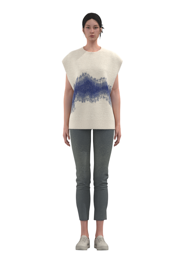 Women's round neck jacquard vest