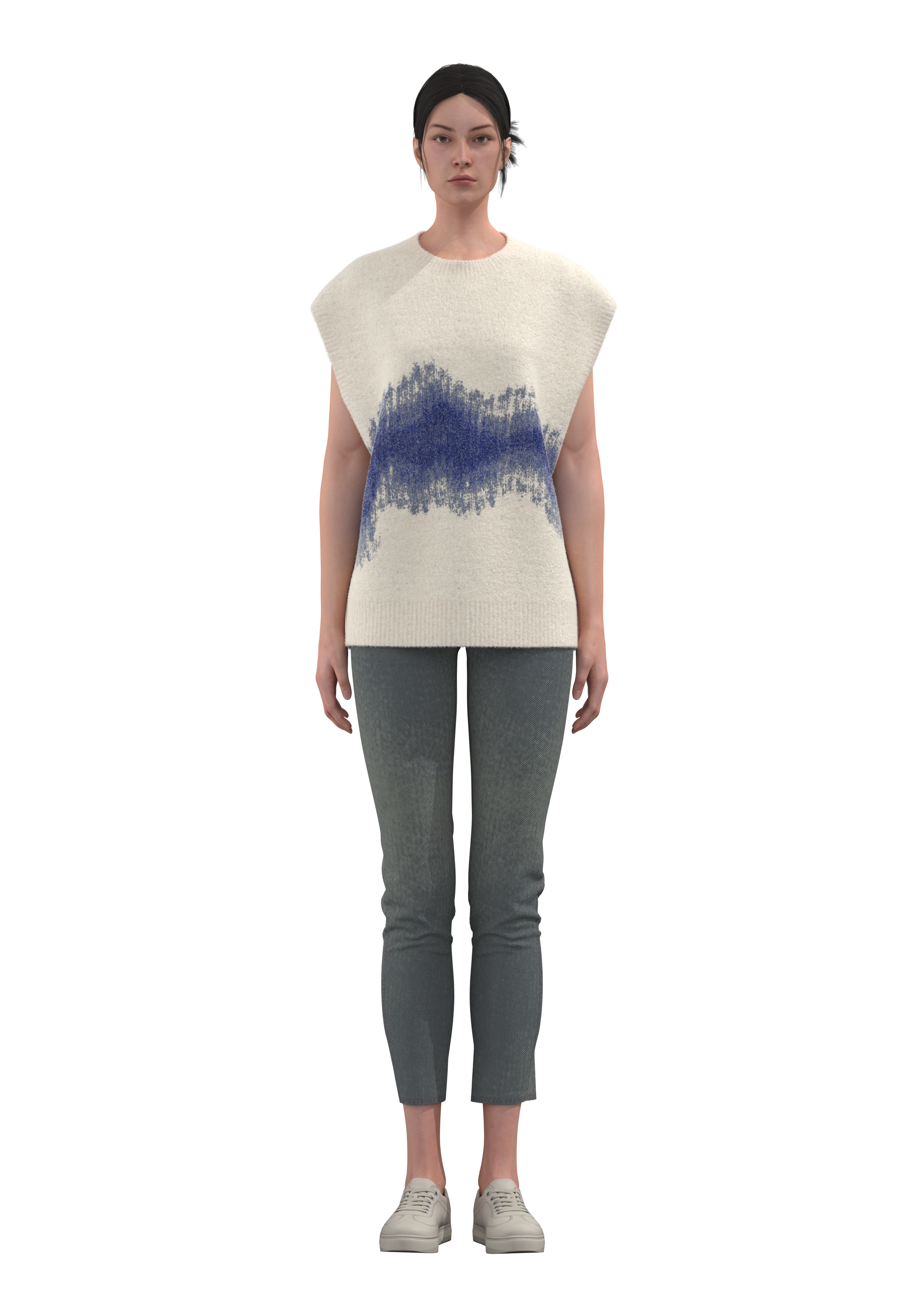 Women's Crew-Neck Jacquard Knit Vest