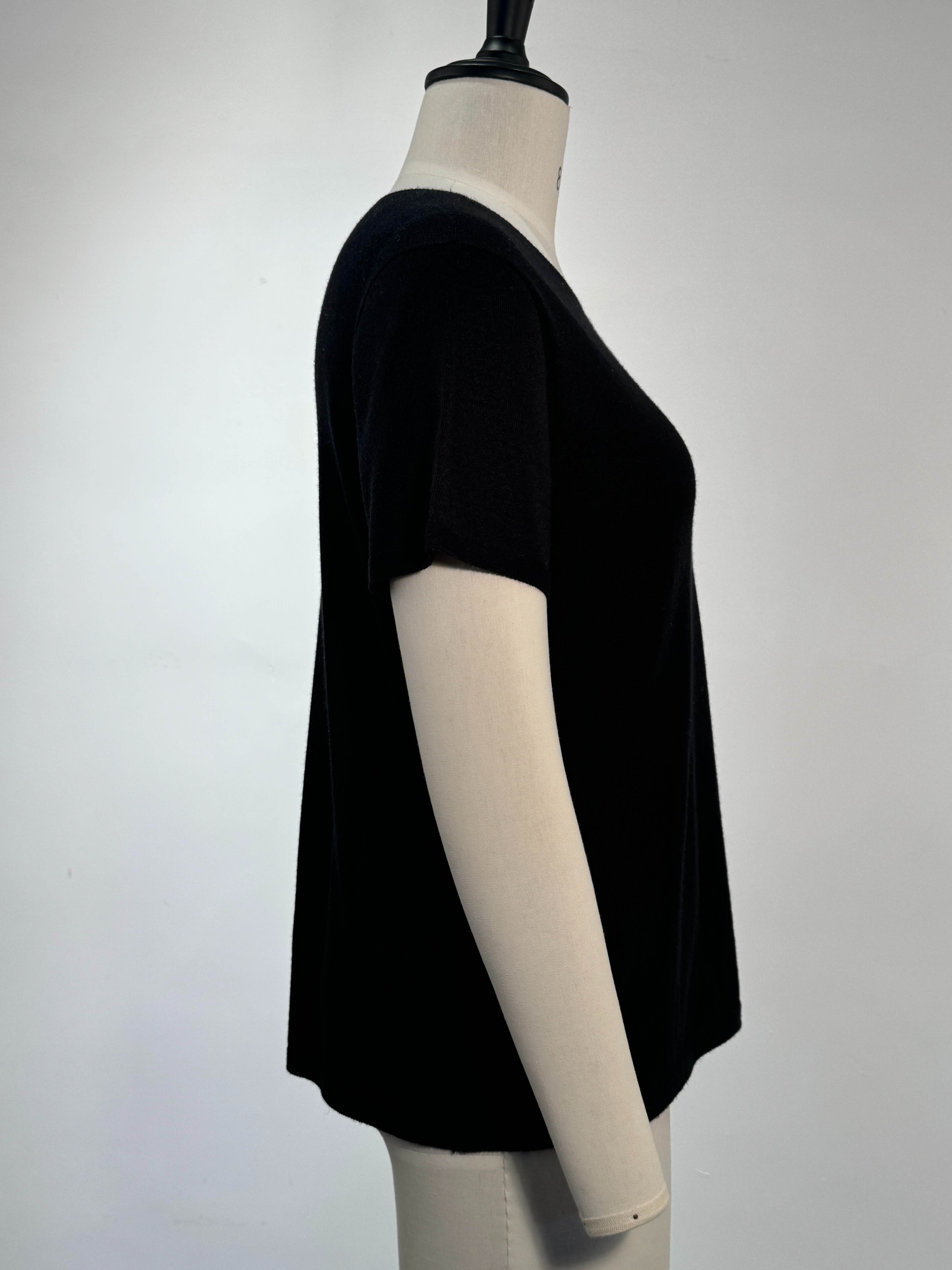 Wool and Silk Blend Seamless Short-Sleeve Top