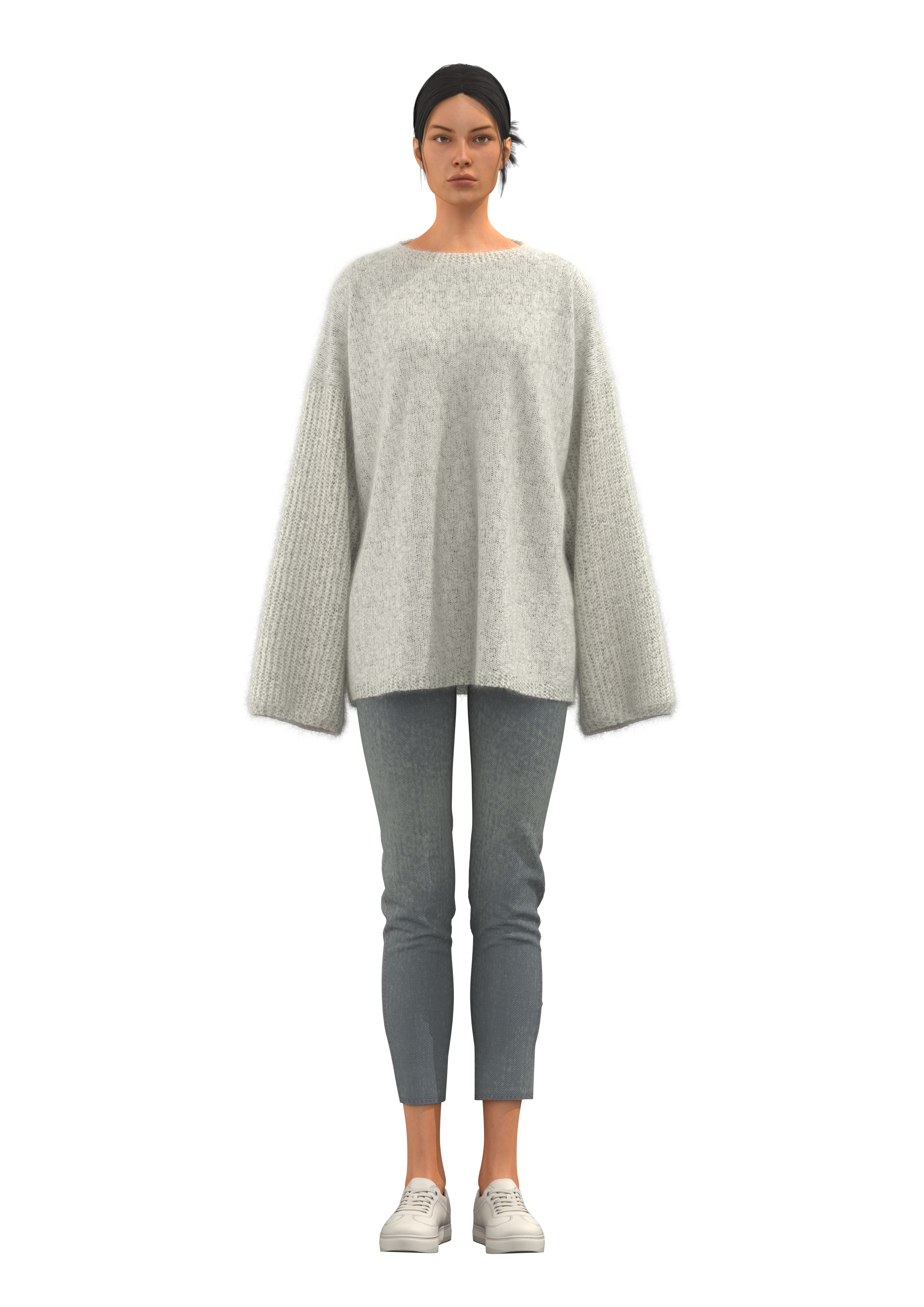 Women's Crew-Neck Drop-Shoulder Sweater