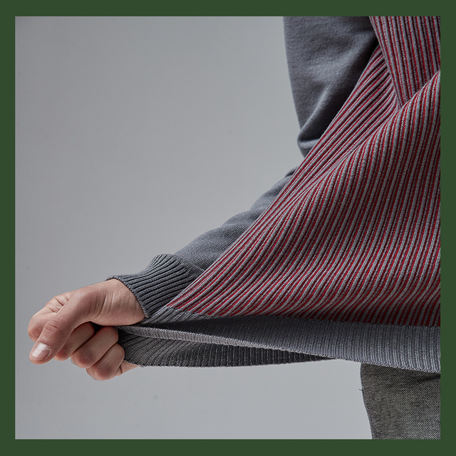 MEN'S O NECK Jacquard pullover RWS WOOL SEAMLESS Sportswear