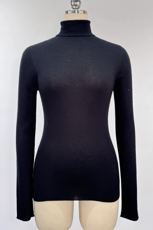  Cashmere and Silk Women's Seamless Turtleneck Layering Top