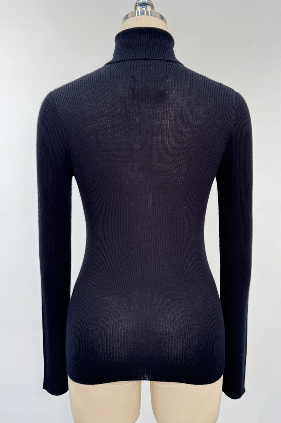  Cashmere and Silk Women's Seamless Turtleneck Layering Top