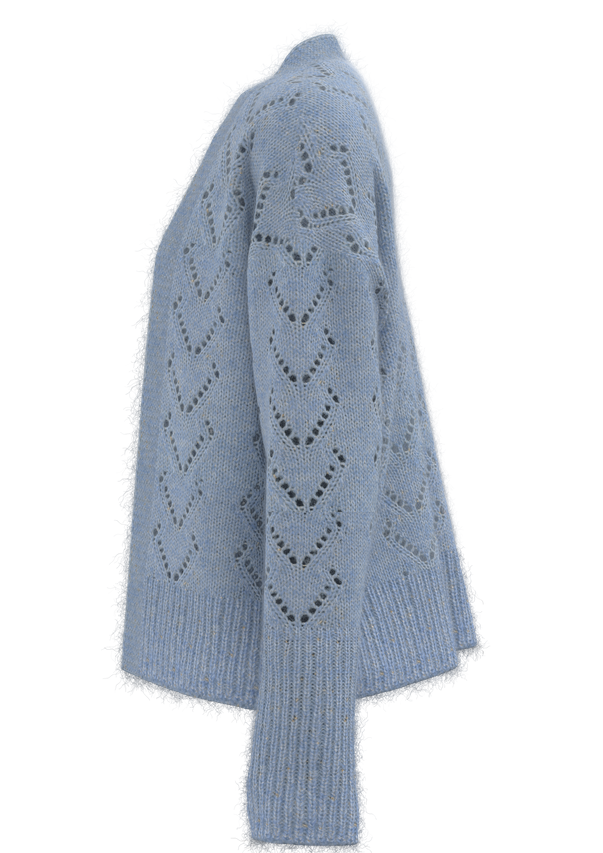 Women's Diamond Check Hole Knitted Cardigan