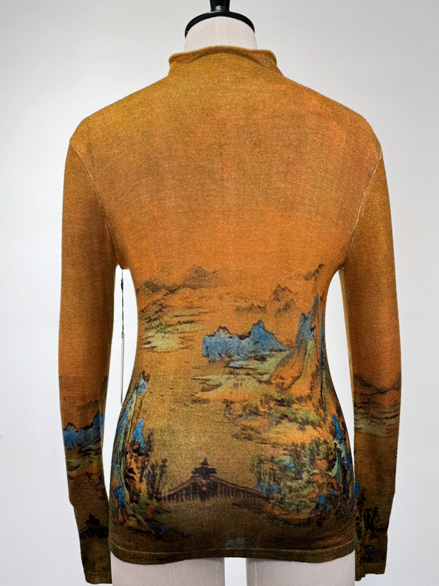 Ultra-Soft Wool Digital Print Design Pullover