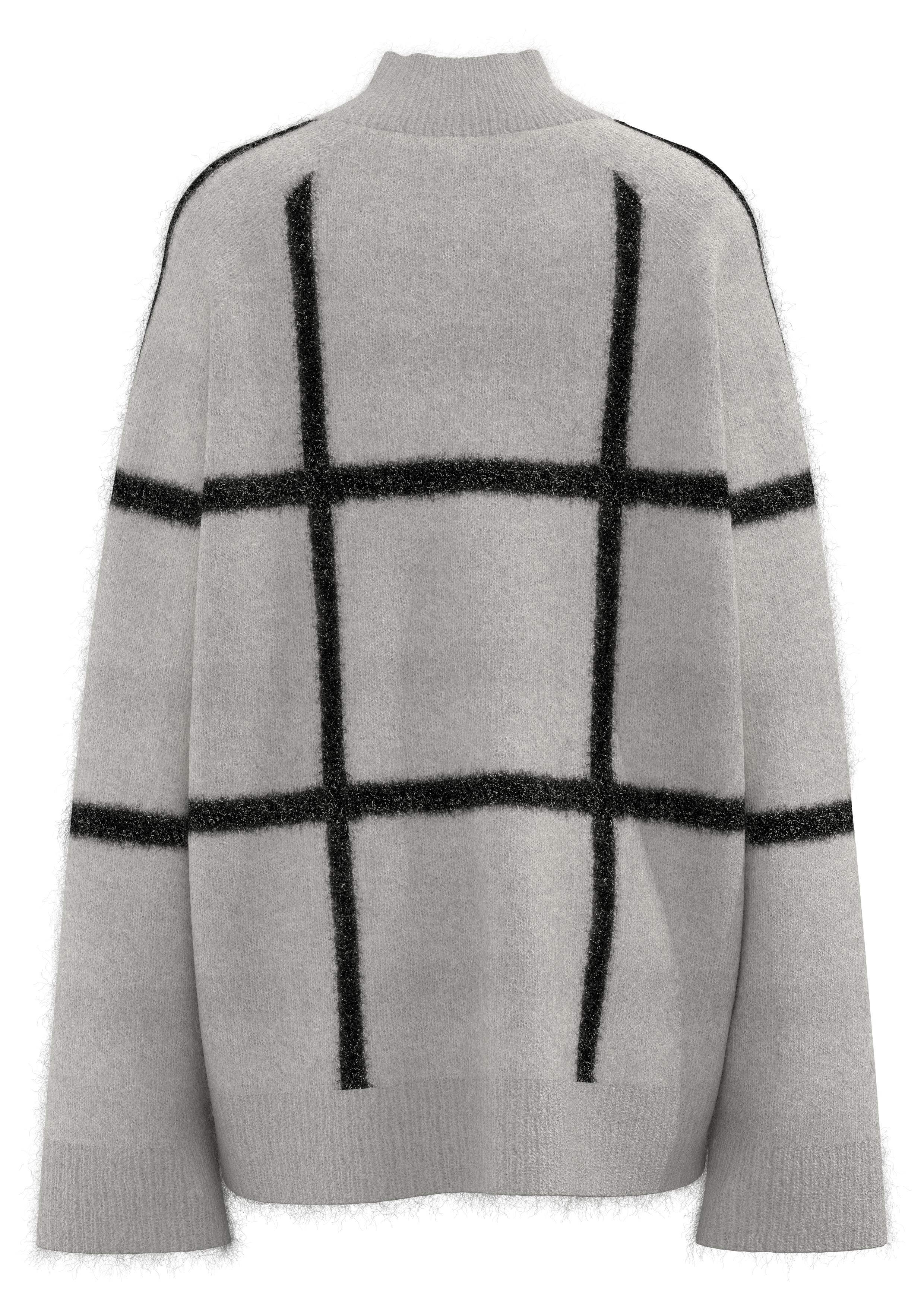 Women's Mock Neck Plaid Pullover