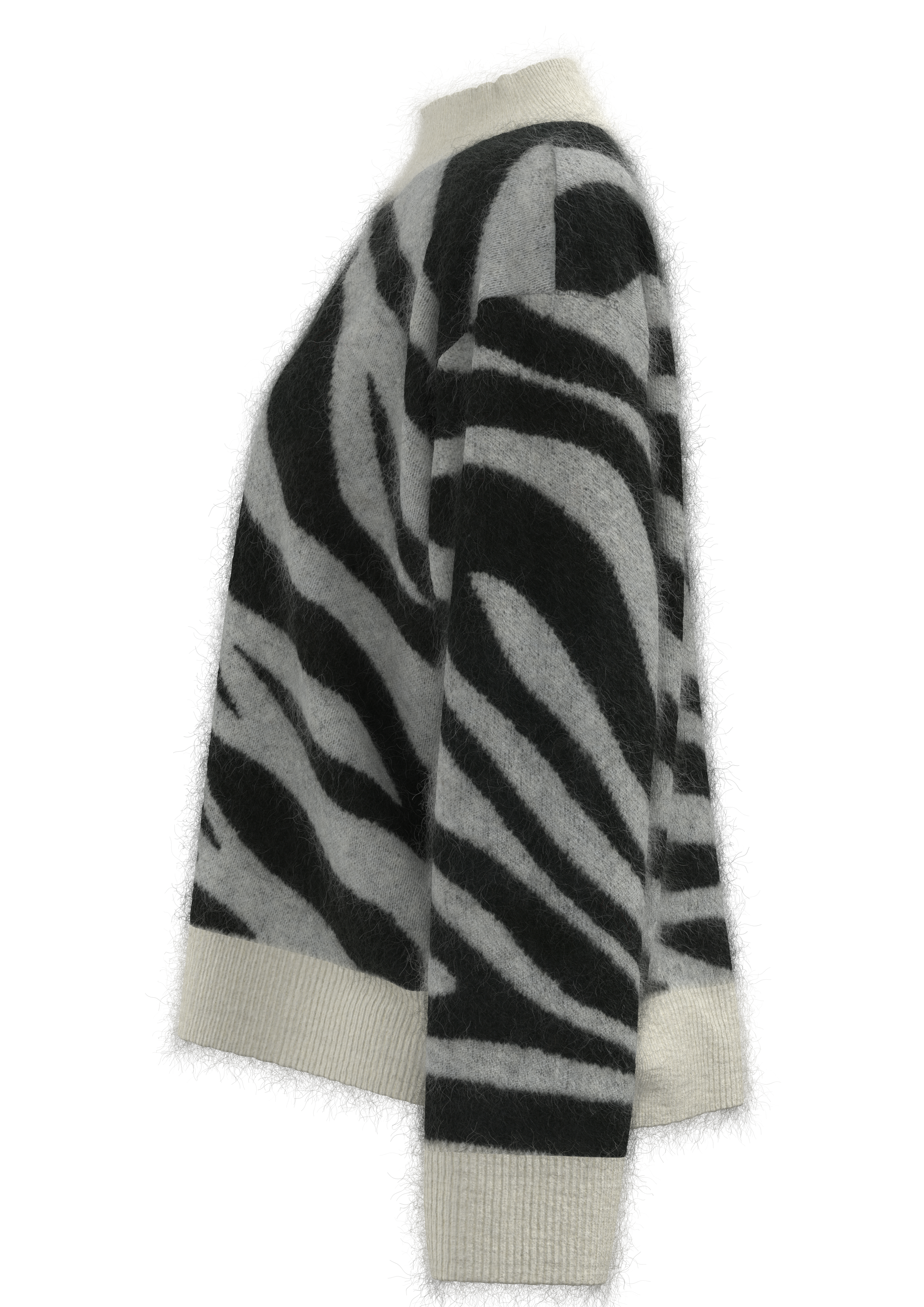 Women's Mock Neck Zebra Print Pullover