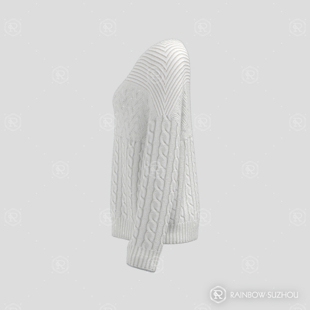 Dropped-Shoulder Round-Neck Pullover