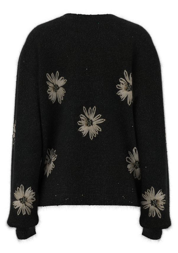  المرأة طاقم الرقبة Pullove المطرزة يدوياً