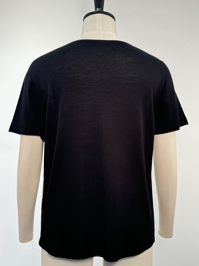 Wool and Silk Blend Seamless Short-Sleeve Top