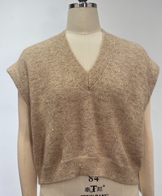 Mohair Blend Sequined Vest