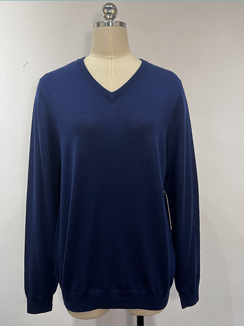 Women's Basic Wool V-Neck Sweatshirt