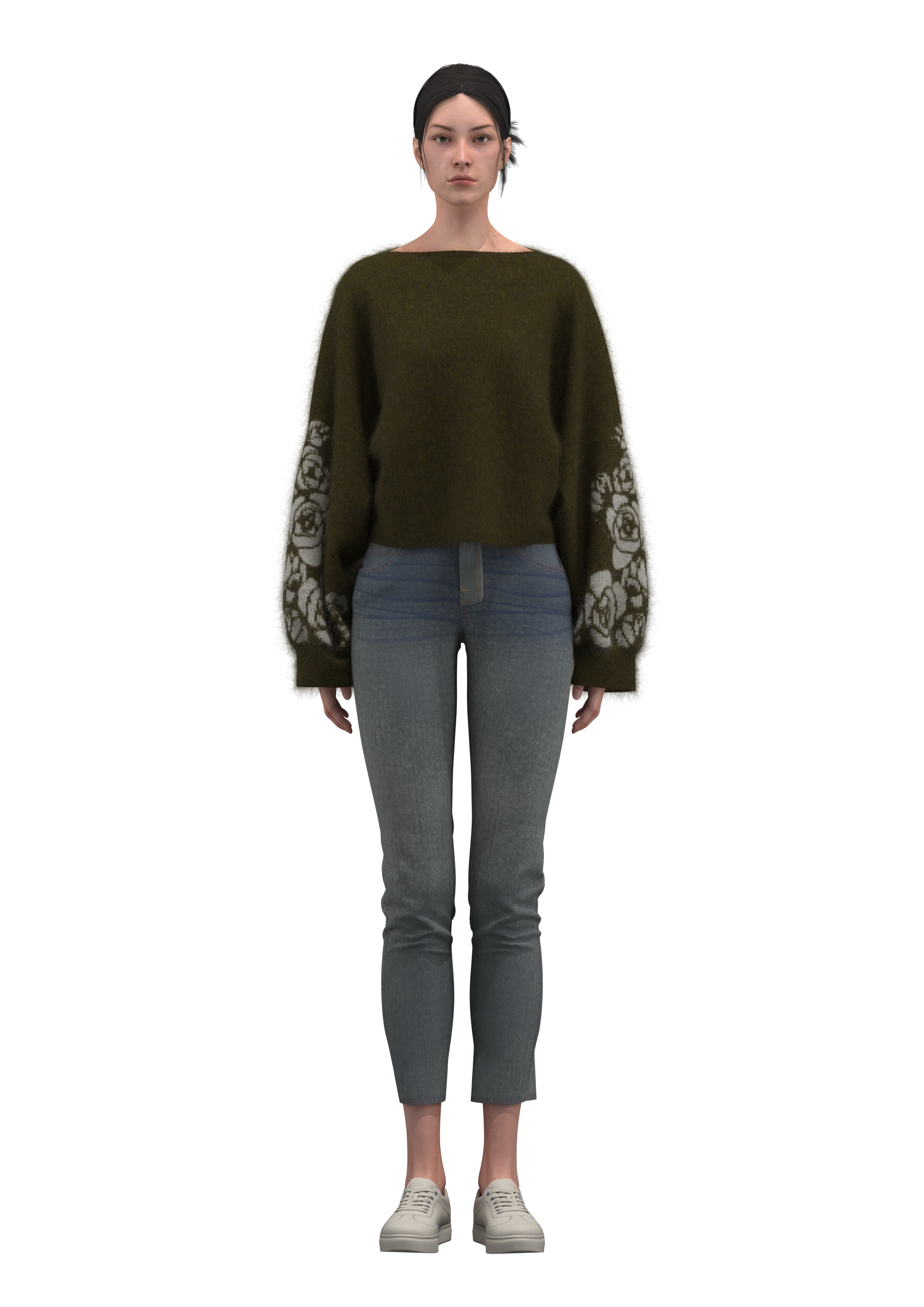 Women's Off-the-Shoulder Jacquard Pullover