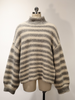 Striped high-neck pullover sweater