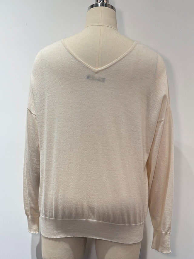 100% Cashmere Seamless V-Neck Basic Style