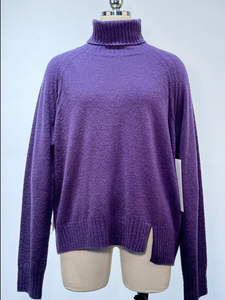 Raglan -Ärmel Rollkragenpullover nahtloser Strickpullover