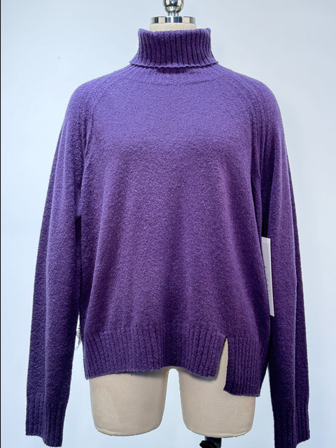 Raglan Sleeve Turtleneck Seamless Knit Pullover