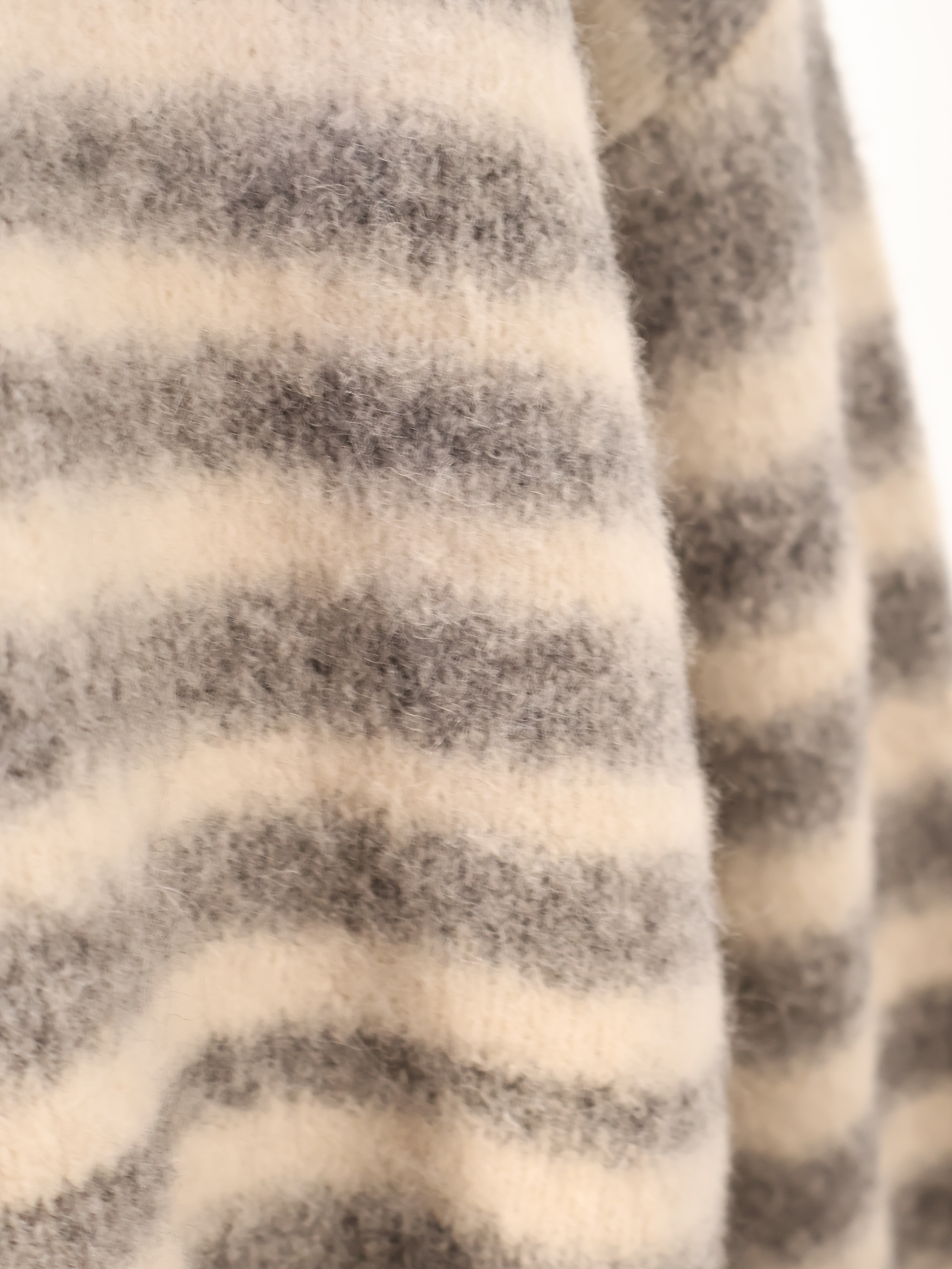 Striped high-neck pullover sweater