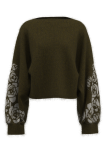 Women's Off-the-Shoulder Jacquard Pullover