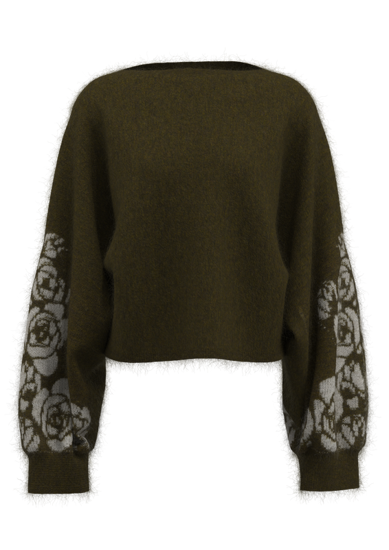 Women's Off-the-Shoulder Jacquard Pullover