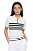 Women's Golf Black and White Striped Top