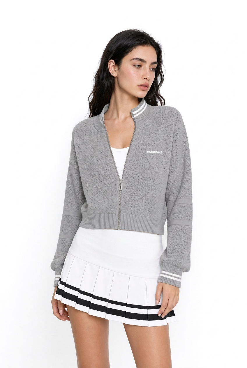 Women's golf grey zip-up jacket