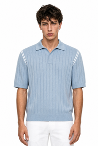 Men's golf light blue top
